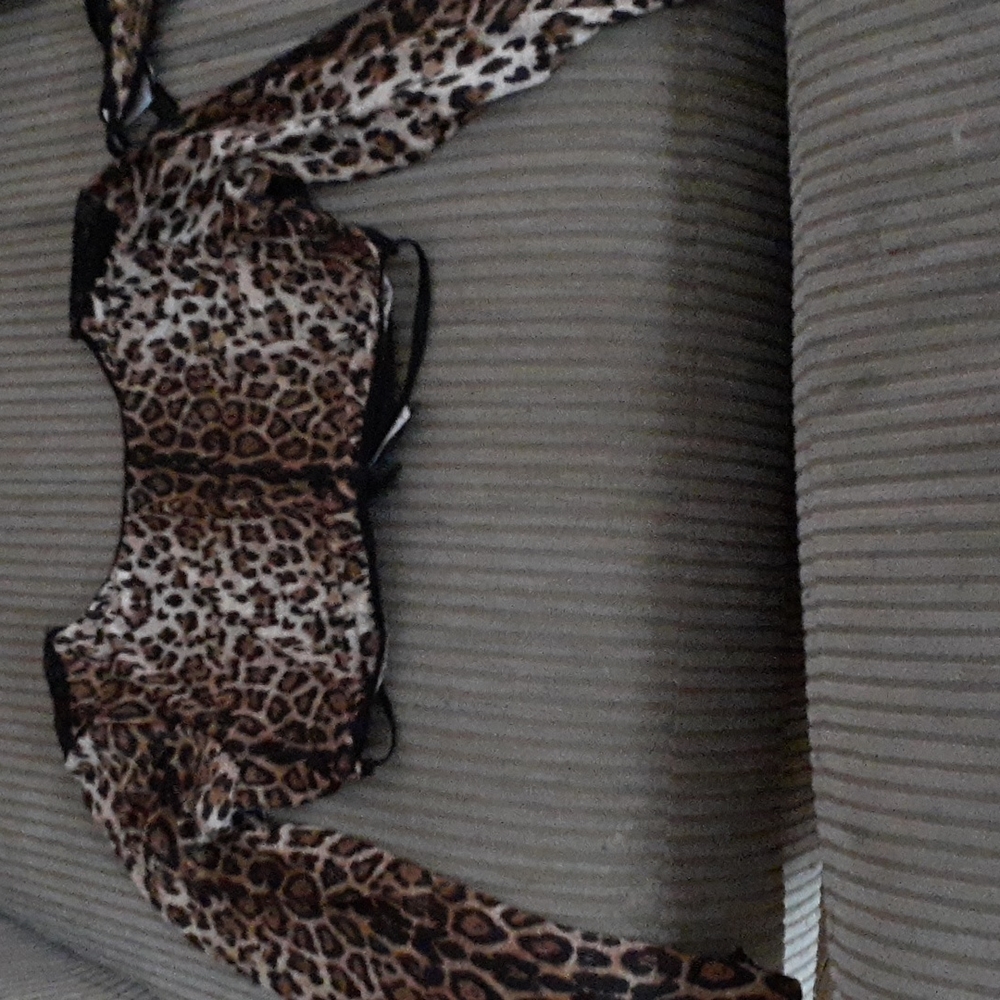 ESCANTE LEOPARD BACKLESS TOP WITH THONG